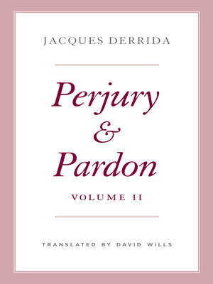 cover image of Perjury and Pardon, Volume II